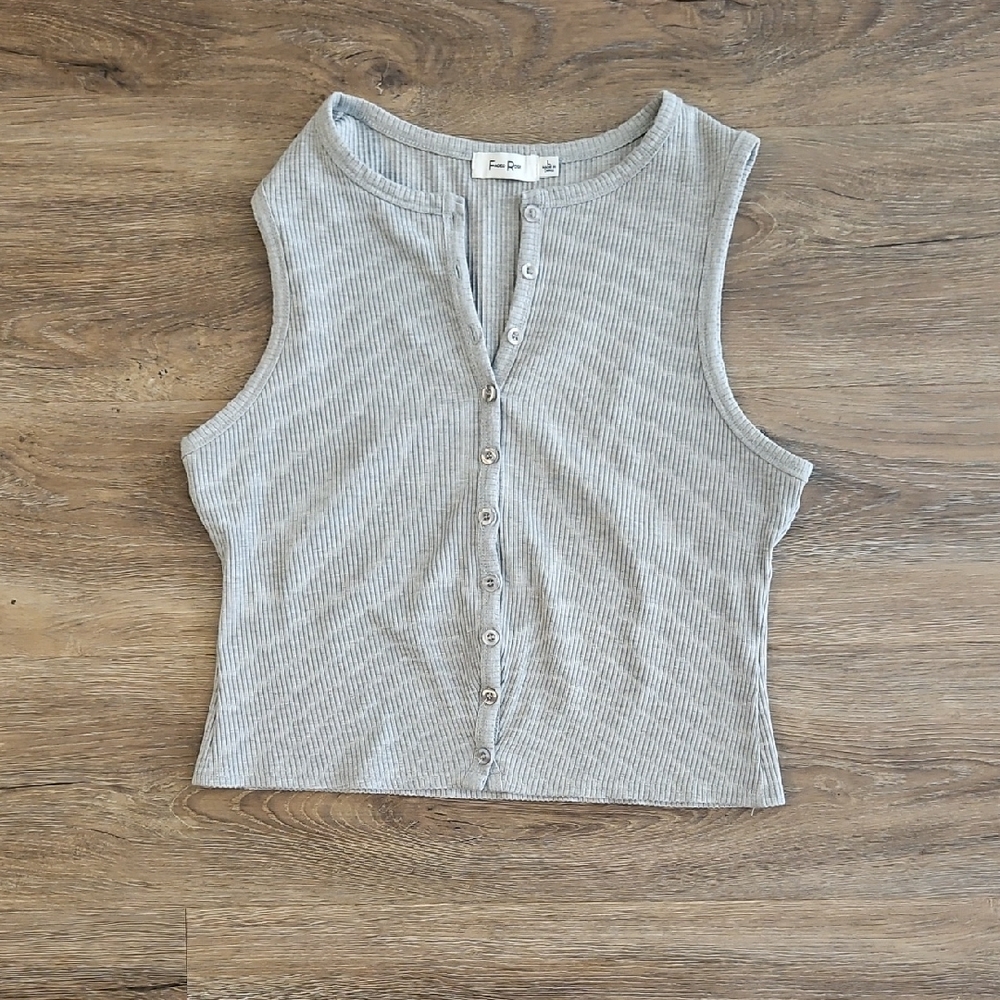 Faded Rose Ribbed Cropped Tank